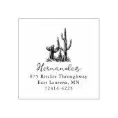 Landelijke Woestijn Cacti Script Retouradres Rubberstempel (Afrduk)