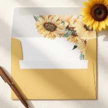 Landelijke Zonnebloem Country Chic Trouw Envelope