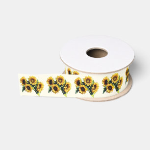 Landelijke Zonnebloem Herfst Bruiloft Favor Grosgrain Lint