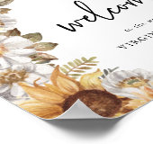Landelijke Zonnebloem Trouwbord Poster (Hoek)