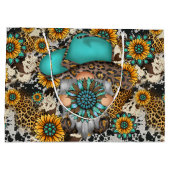 Landelijke zonnebloemen groot cadeauzakje (Achterkant)