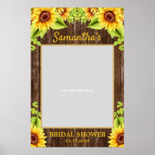 Landelijke zonnebloemen houten zomer foto prop boo poster