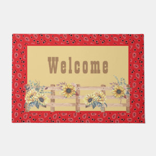 Landelijke zonnebloemen op Bandana Print Deurmat