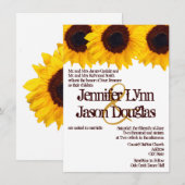 Landelijke zonnebloemen Rustic Wedding Invitations Kaart (Voorkant / Achterkant)