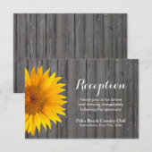 Landelijke zonnebloemenschuur Houten bruiloftsrece Informatiekaartje (Voorkant / Achterkant)