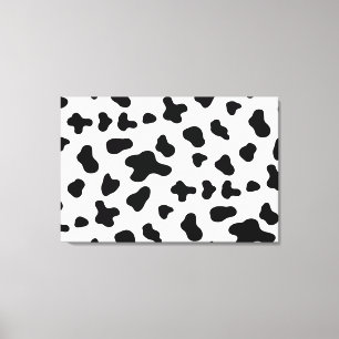 Landelijke zwart-wit koe canvas afdruk