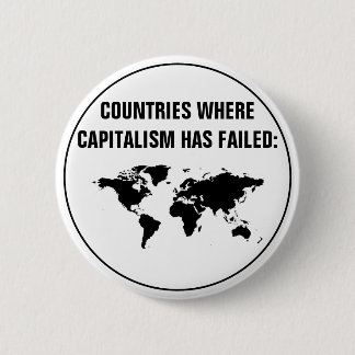Landen waar het kapitalisme mislukt is ronde button 5,7 cm