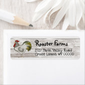 Landenadreslabel van boerderij met rooster etiket (Insitu)