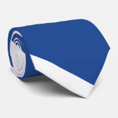 Landenblauw en Witte Broad University Stripe Stropdas (Opgerold)