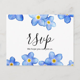 Landenblauw vergeet-me-nots RSVP Briefkaart