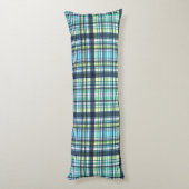 Landenblauwe groene platen lichaamskussen (Achterkant (Verticaal))