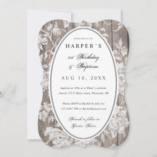 Landenbloem druk eerste verjaardag baptisme kaart (Voorkant)