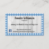 Landenboerderij Primitief gingham op hout Visitekaartje (Achterkant)