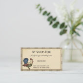 Landenboerderij Rooster Pset Rustic Visitekaartje (Staand voorkant)