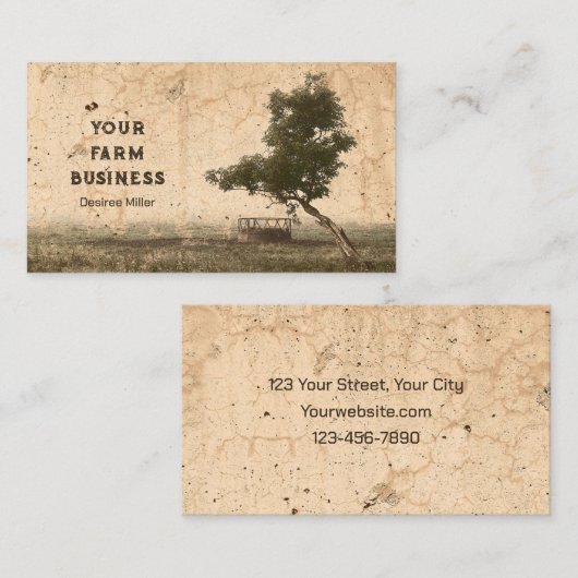 Landenbomen Rustisch Antiek beige Visitekaartje (Voorkant / Achterkant)