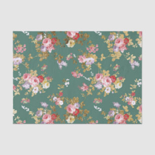 Landenchic forest green roze goureuze elegant flor tissuepapier