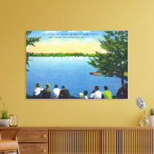 Landenclub-Uitzicht van het Sailboot Regatta op he Canvas Afdruk (Insitu (Woonkamer))