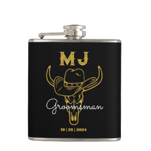 Landencowboy - speciaal Groomsmen - Monogram Heupfles