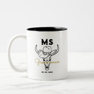 Landencowboy - speciaal Groomsmen - Monogram Tweekleurige Koffiemok