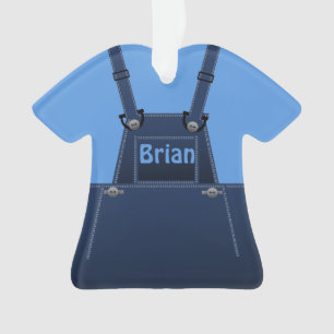 Landenfolk Cute Blue overalls aangepast Ornament