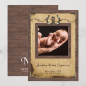 Landenfoto-Baby Hoefijzer Aankondiging (Voorkant / Achterkant)