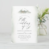 Landengroene Waterverf Leidingen en Bergbruiloft Kaart (Staand voorkant)