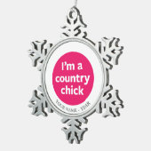 Landenkast Tin Sneeuwvlok Ornament (Rechts)