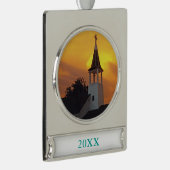 Landenkerk Verzilverd Banner Ornament (Rechts)