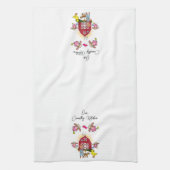 Landenkeukenhanddoeken Koeien Witte keukenhanddoek (Verticaal)