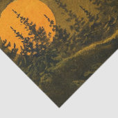 Landennachtlandschap; jager- of oogstmaan tissuepapier (Detail)