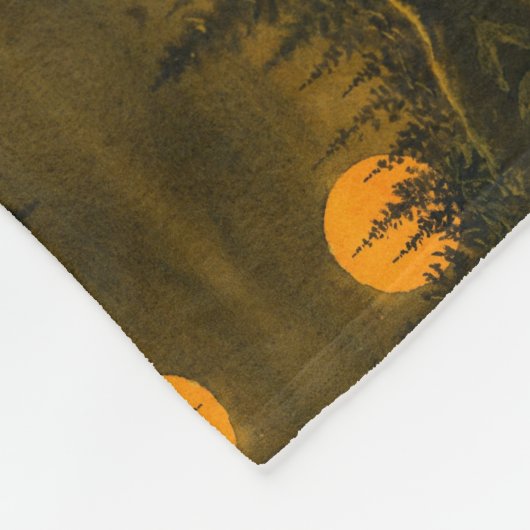 Landennachtlandschap; jagers- of oogstmaan fleece deken (Hoek)