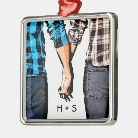 Landenpaar Jongen en meisjes die handen houden Metalen Ornament (Links)