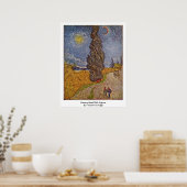 Landenweg met Cypress van Vincent Van Gogh Poster (Keuken)