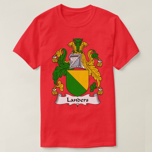 Landers Coat of Arms Family Crest T-shirt (Design voorkant)