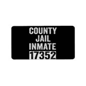 Landgevangenis Gedetineerde 17352 Grappige Hallowe Etiket (Voorkant)