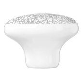 Landgrijs William Morris Leaf Pattern Keramische Knop (Zijkant)