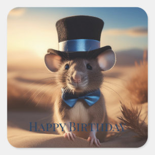 Landheer Muis Gefeliciteerd Vierkante Sticker