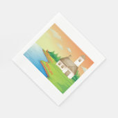 Landhuis aan het meer servet (Hoek)