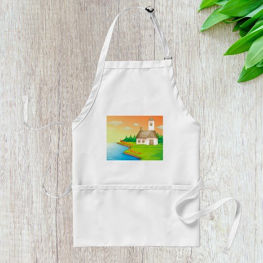 Landhuis aan het meer standaard schort