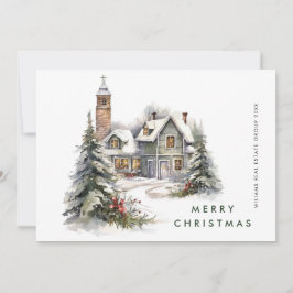  Landhuis Kerstboom Bedrijf Feestdagenkaart