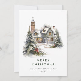  Landhuis Kerstboom Bedrijf Feestdagenkaart