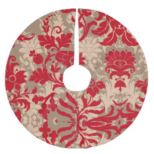  landhuis Red Tan Damask Kerstboom Rok