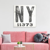 Landhuis Rustic State Postcode New York Canvas Afdruk (Insitu (Woonkamer))