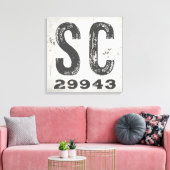 Landhuis Rustieke Staat Postcode South Carolina Canvas Afdruk (Insitu (Woonkamer))