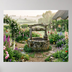 Landhuis Tuin Put Poster