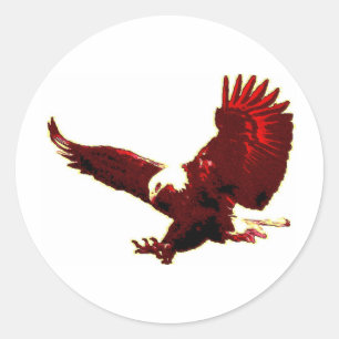 Landing Eagle - Eagle in Flight Ronde Sticker
