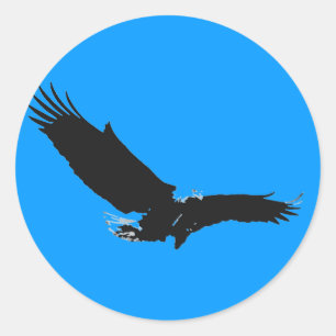 Landing Eagle Silhouette Ronde Sticker