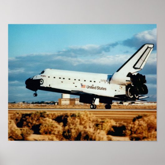 Landing van Space Shuttle Discovery (STS-31) Poster (Voorkant)