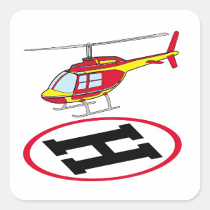 Landingshelikopter Vierkante Sticker