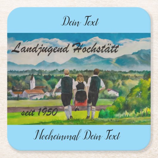 Landjugendfest Vierkante Kartonnen Onderzetter (Voorkant)